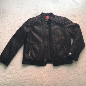Faux leather motorcycle jacket